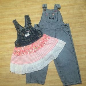 Osh Kosh girls bib overall lot 18months